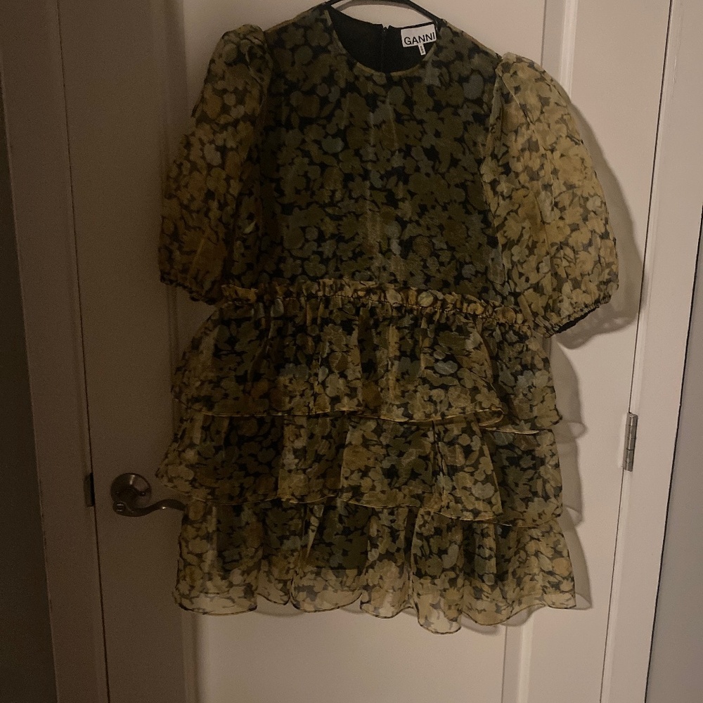Ganni ruffle dress